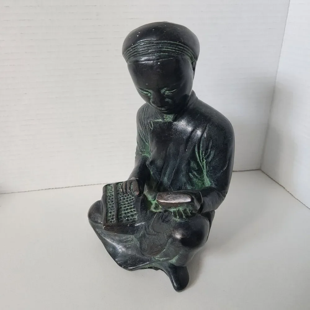 1961 Austin Productions Asian Mathematician Scholar Sculpture Vintage USA EUC